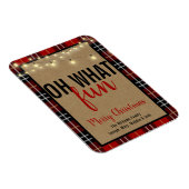 Trendy Plaid | Rood en zwart geruite leuke typogra Magneet (Rechterzijde)