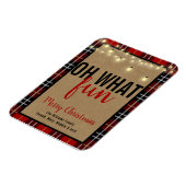 Trendy Plaid | Rood en zwart geruite leuke typogra Magneet (Linkerzijde)