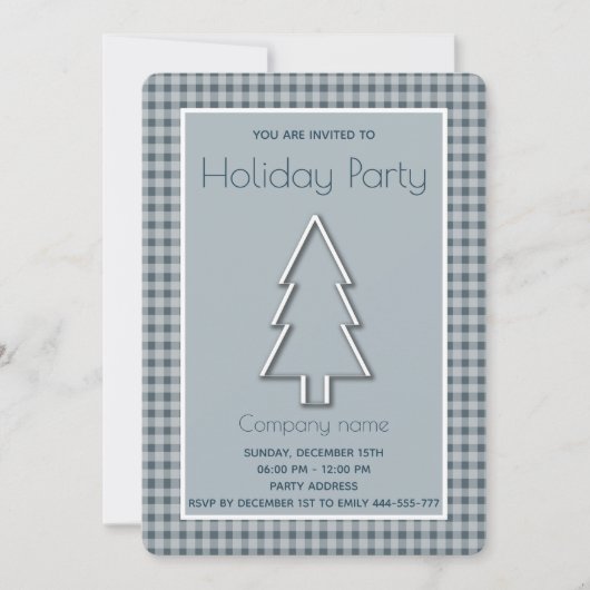 Trendy plaid winter vrolijke kerstboom kaart (Voorkant)