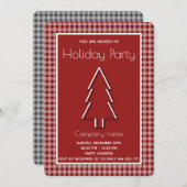 Trendy plaid winter vrolijke kerstboom kaart (Voorkant / Achterkant)