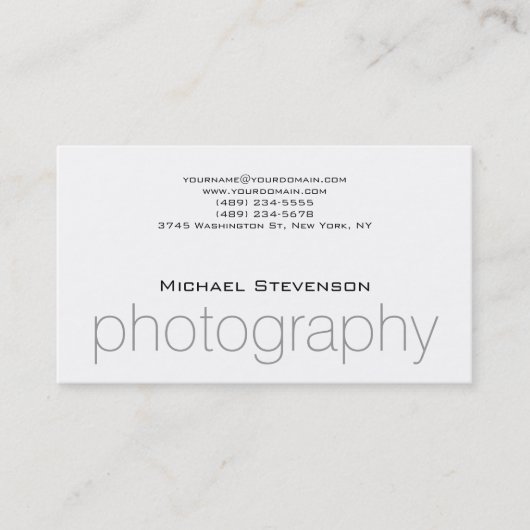 Trendy Plain Black Grey White Visitekaartje (Voorkant)