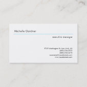 Trendy Plain Creative Modern Minimal Blue White Visitekaartje (Voorkant)