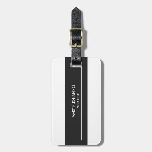 Trendy Plain Eenvoudig Grijs Wit Bagagelabel (Voorkant verticaal)