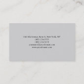 Trendy Plain Eenvoudig Lichtgrijs Professioneel Visitekaartje (Achterkant)