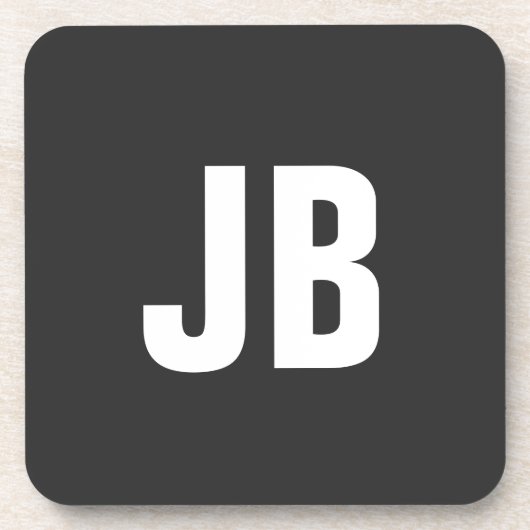 Trendy plain eenvoudige vet monogram initialen zwa bier onderzetter (Voorkant)