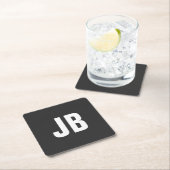 Trendy plain eenvoudige vet monogram initialen zwa kartonnen onderzetters (Insitu)