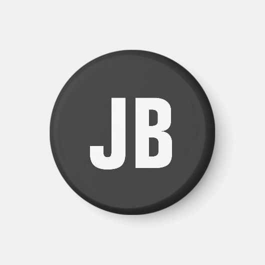 Trendy plain eenvoudige vet monogram initialen zwa magneet (Voorkant)