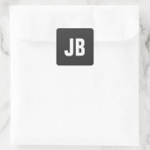 Trendy plain eenvoudige vet monogram initialen zwa vierkante sticker (Tas)