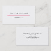 Trendy Plain Eenvoudige Witte Professionele Minima Visitekaartje (Voorkant / Achterkant)