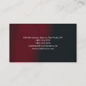 Trendy Plain Elegant Rood Zwart Professioneel Visitekaartje (Achterkant)