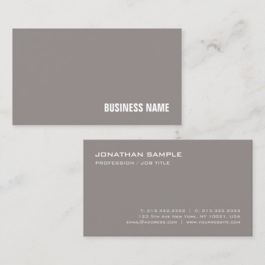 Trendy Plain Modern Elegant Design Luxe Visitekaartje (Voorkant / Achterkant)