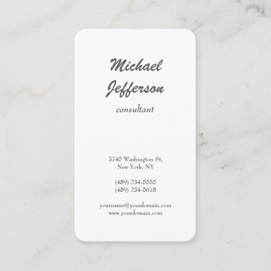 Trendy Plain Modern Minimalist Professional Visitekaartje (Voorkant)