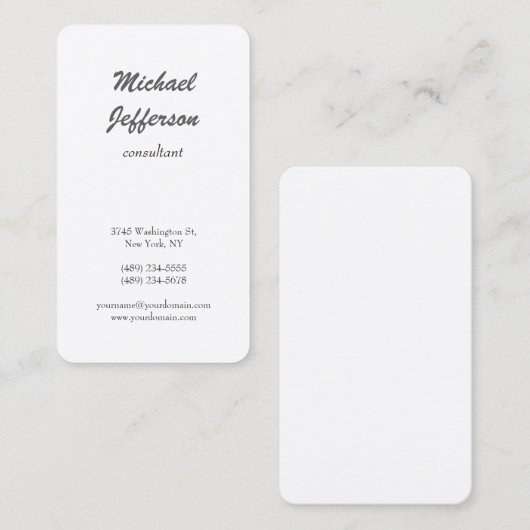 Trendy Plain Modern Minimalist Professional Visitekaartje (Voorkant / Achterkant)