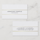 Trendy Plain Monogram Design Modern Gold Stripes Visitekaartje (Voorkant / Achterkant)