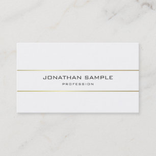 Trendy Plain Monogram Design Modern Gold Stripes Visitekaartje