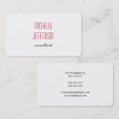 Trendy Plain Red White Clean Visitekaartje (Voorkant / Achterkant)