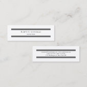 Trendy Plain Slim Gray Lines Mini Visitekaartje (Voorkant / Achterkant)