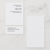 Trendy Plain White Green Consultant Visitekaartje (Voorkant / Achterkant)