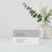 Trendy Plain White Grey Stylish Visitekaartje (Staand voorkant)