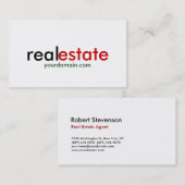 Trendy Plain White Real Estate Agent Visitekaartje (Voorkant / Achterkant)