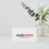 Trendy Plain White Real Estate Agent Visitekaartje (Staand voorkant)