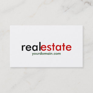 Trendy Plain White Real Estate Agent Visitekaartje