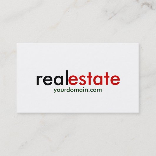 Trendy Plain White Real Estate Agent Visitekaartje (Voorkant)