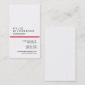Trendy Plain White Red Consultant, verticaal Visitekaartje (Voorkant / Achterkant)