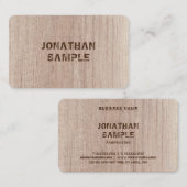 Trendy Plank Board Wood Verstoorde tekst bekijken Visitekaartje (Voorkant / Achterkant)