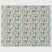 Trendy plant minuscactus is een schattig roze cadeaupapier (Vlak)