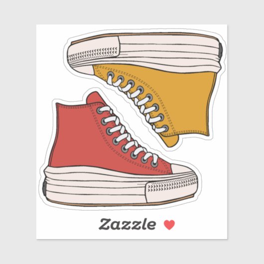 Trendy platform, high-top sneakers schoenen sticker (Vel)