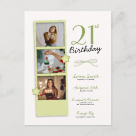 Trendy Polaroid Foto Verjaardag Uitnodiging Briefkaart