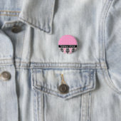 Trendy Polka Dot Damask Patroon met naam Ronde Button 3,2 Cm (In situ)