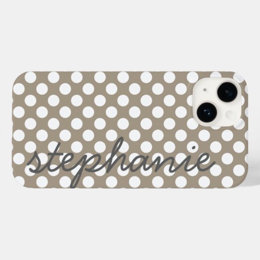 Trendy Polka Dot Pattern met gepersonaliseerde naa Case-Mate iPhone Case (Achterkant (horizontaal))
