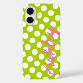 Trendy Polka Dot Pattern met name - green roze Case-Mate iPhone Case (Achterkant)