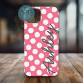Trendy Polka Dot Pattern met name - roze grijs Case-Mate iPhone Case