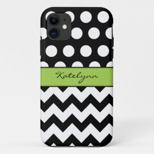 Trendy Polka Dots Chevron Zigzag iPhone 5 Hoesje