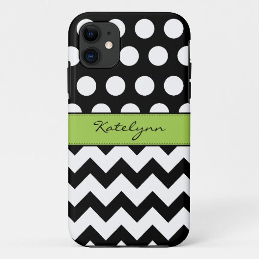 Trendy Polka Dots Chevron Zigzag iPhone 5 Hoesje (Achterkant)