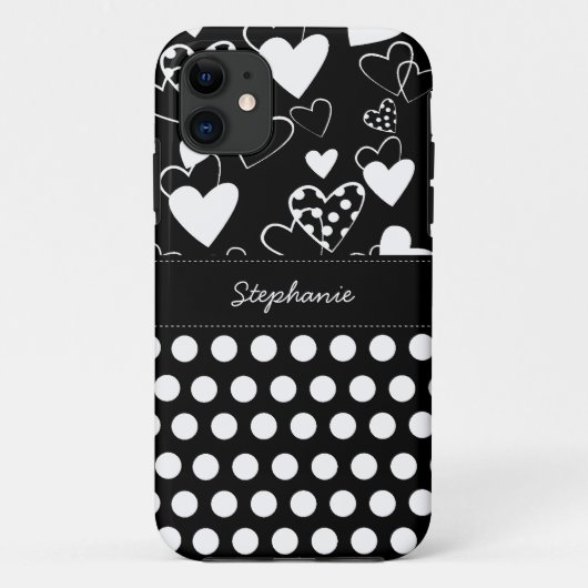 Trendy Polka Dots Heart Pattern iPhone 5 Hoesje (Achterkant)