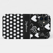 Trendy Polka Dots Heart Pattern iPhone 5 Hoesje (Achterkant (horizontaal))