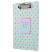Trendy Polka Dots Monogram Klembord (Links)