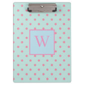 Trendy Polka Dots Monogram Klembord (Voorkant)