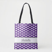 Trendy Polka Dots Pattern Paars White Tote Bag (Voorkant)