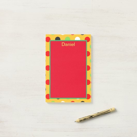 Trendy Polka dots Post-it® Notes (Op bureau)