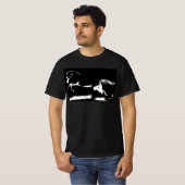 Trendy Pop Art Sjabloon Mannen Curvet Paard Modern T-shirt (Voorkant volledig)