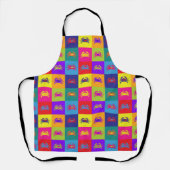 Trendy Pop Art Style Kleurrijke krabpatroon Schort (Voorkant)