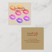 Trendy Pop Make-up Artiest Square Visitekaartje (Voorkant / Achterkant)