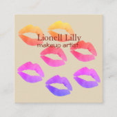 Trendy Pop Make-up Artiest Square Visitekaartje (Voorkant)