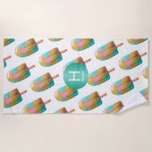 Trendy Popsicle Pattern met Monogram Strandlaken (Voorkant)