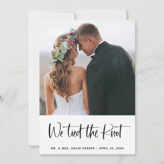 Trendy Post Wedding Announcement and Party | Foto Kaart (Voorkant)